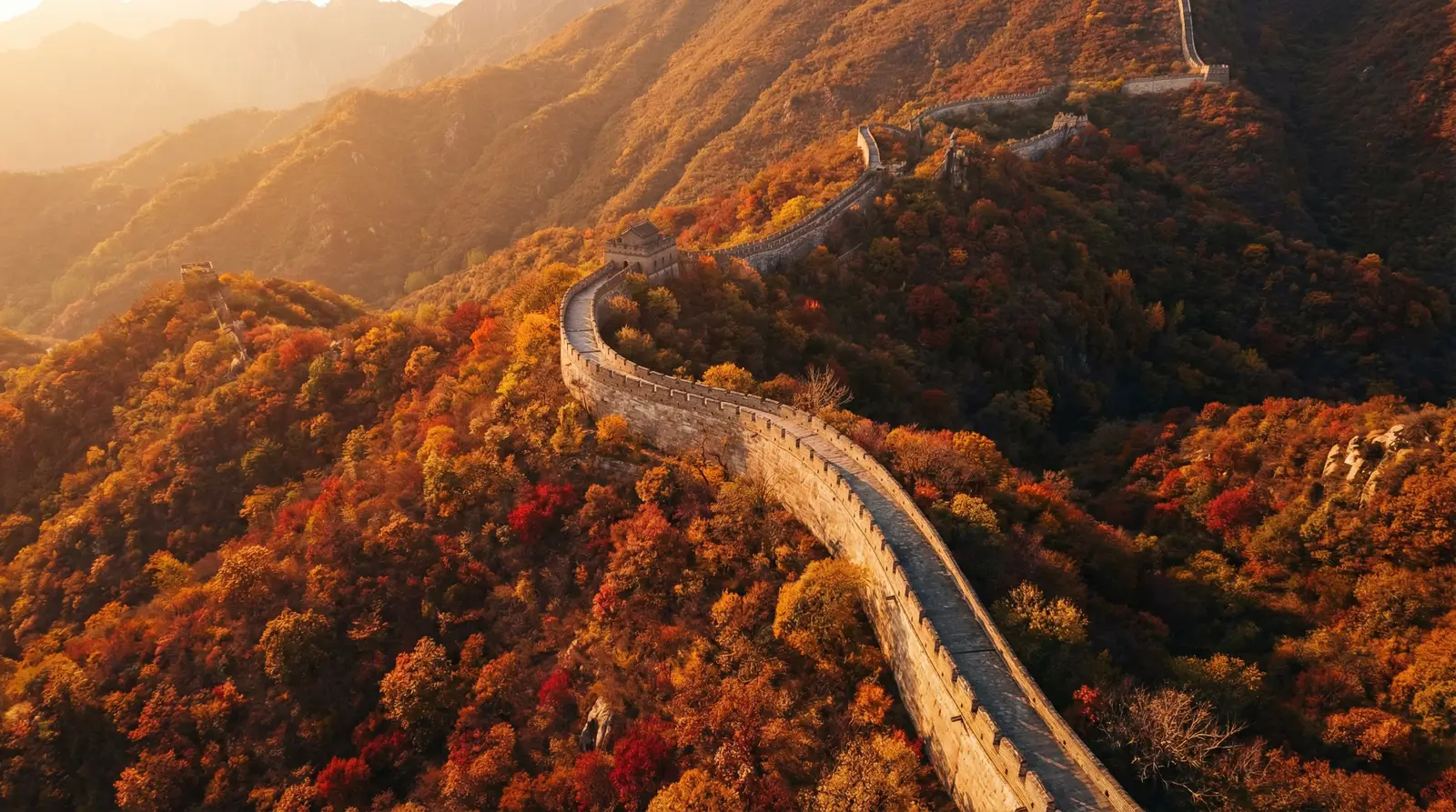 不忠者 秋日长城航拍全景